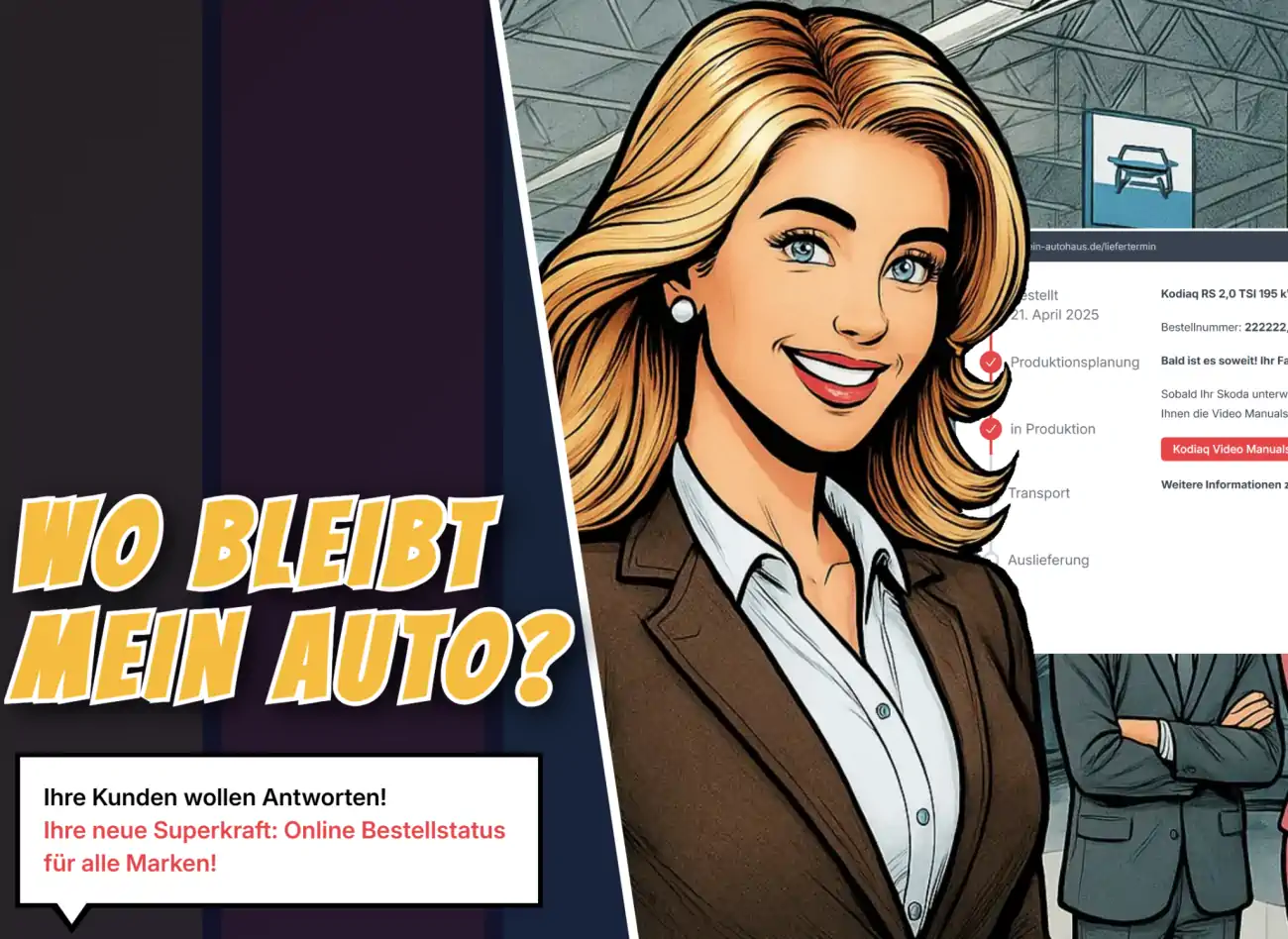 Tracking-Tool Auftragsstatus auf Beispiel-Autohaus-Website